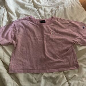 Pink Champion Cropped T-Shirt. Size Small